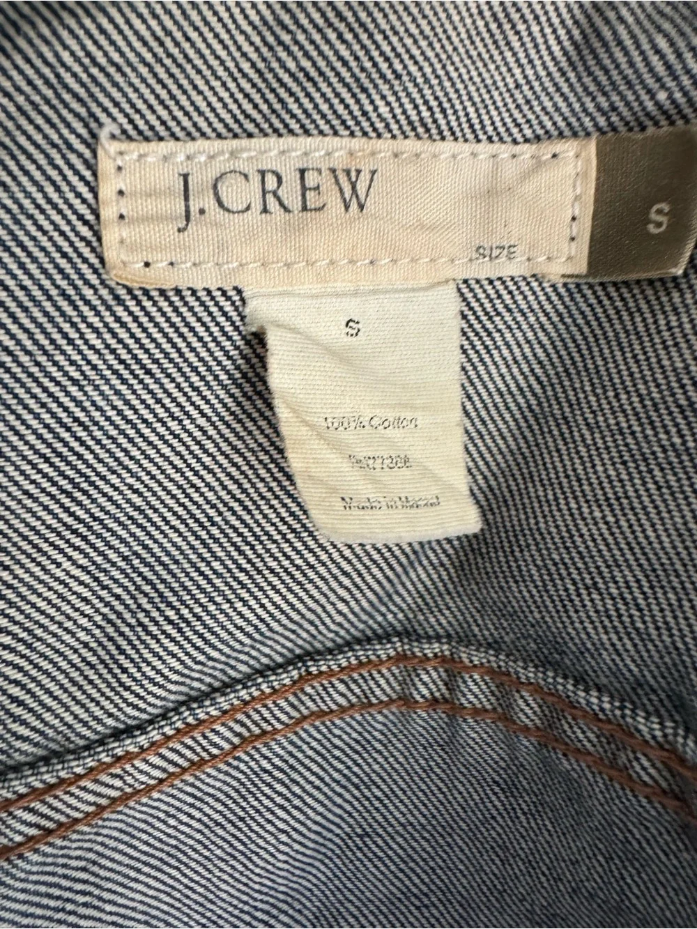 J. Crew Light Blue Striped Denim Jacket